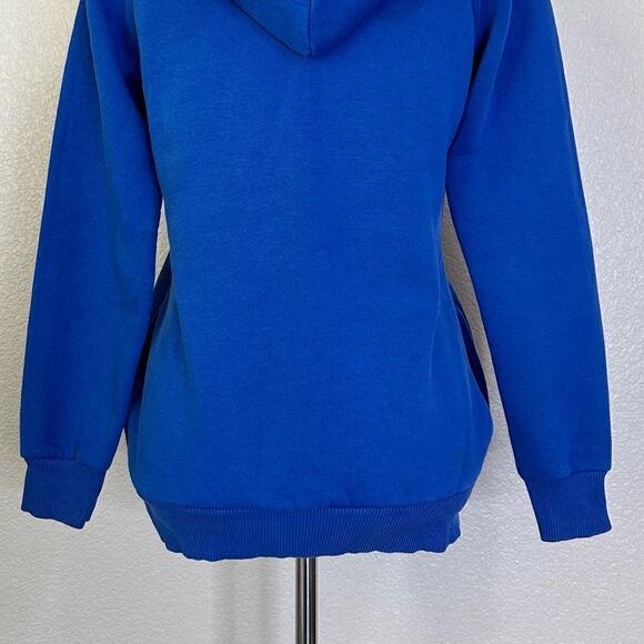 Minnie Mouse Ear Hoodie Blue Pullover Sweatshirt - Picture 9 of 13